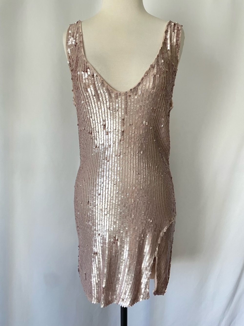 Free People Rose Gold Sequin Mini Dress